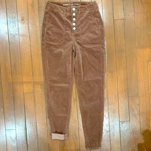 AEO Women’s Hi-Rise, Skinny Corduroy Pants with Button Fly